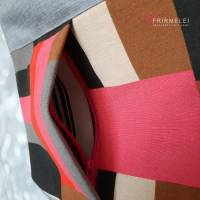 Stylische Umhängetasche aus robustem Material in graubunt mit neonpink (Schnitt Nalu von Wolkenstich) Bild 6