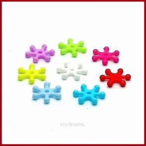 100 Spacer "Snowflake", Schneeflocke, Eisstern, Eisblume, Farbmix, Acryl, 15mm Bild 1
