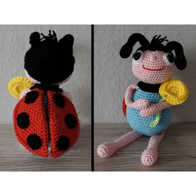 Häkelanleitung für den Marienkäfer Max mit Blume!
