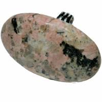 Ring rosa grau Jaspis schwarz großer Stein statementschmuck Geschenk Bild 1