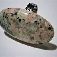Ring rosa grau Jaspis schwarz großer Stein statementschmuck Geschenk Bild 3
