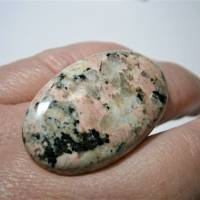 Ring rosa grau Jaspis schwarz großer Stein statementschmuck Geschenk Bild 5