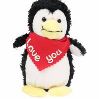 Kuscheltier Pinguin schwarz / weiß 15cm mit Namen am Halstuch - Personalisierte Schmusetiere für Jungen und Mädchen Bild 3