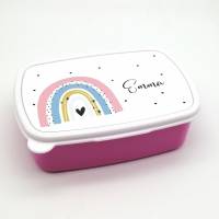Brotdose mit Namen "Regenbogen rosa" / Brotbox/ Frühstücksbox/ Kindergarten / Schule Bild 1