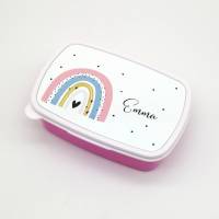 Brotdose mit Namen "Regenbogen rosa" / Brotbox/ Frühstücksbox/ Kindergarten / Schule Bild 3