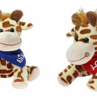 Kuscheltier Giraffe braun 18,5cm mit Namen am Halstuch - Personalisierte Schmusetiere für Jungen und Mädchen Bild 1