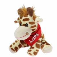 Kuscheltier Giraffe braun 18,5cm mit Namen am Halstuch - Personalisierte Schmusetiere für Jungen und Mädchen Bild 3