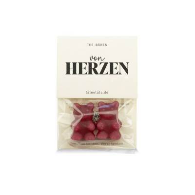 Teebären „von Herzen“ – Himbeer-Vanille, zum Naschen oder als fruchtiger Tee