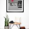 New Room - Collage mit Lüster - Paar mit Auto am Strand - Meer - Kunstdruck gerahmt -  Fotokunst - schwarz-weiss Bild 4