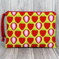 Krimsetäschchen # Tasche Täschchen Mäppchen Erdbeeren Frühling Geschenk Geschenkidee Freundin Schwester Mutter Universal Bild 2