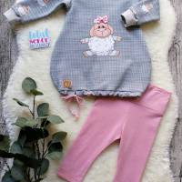Gr. 68 Baby Set Pullover / Shirt / Tunika Schaf mit Leggings – Mädchen Pink Bild 1