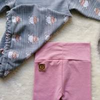 Gr. 68 Baby Set Pullover / Shirt / Tunika Schaf mit Leggings – Mädchen Pink Bild 2