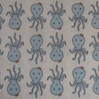 10,60 EUR/m Stoff Baumwolle - Unterwasserwelt, Krake / Kraken blau auf weiß, Kinderstoff Bild 5