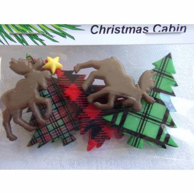 Buttons Galore Knöpfe   Elche und Tannenbäume  (1 Pck.)     Christmas Cabin