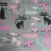 9,70 EUR/m Stoff Baumwolle lustige Katzen auf grau Bild 1