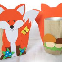 Fuchs mit Geschenkbox als Osterkörbchen, Frühlingsdeko, Osternest, Osterkorb oder Tischdeko, Verpackung für Geschenke Bild 3