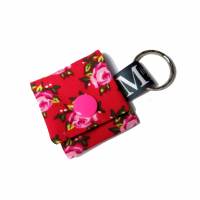 Einkaufswagenchip Täschchen Schlüsselanhänger mit Chip Rosen rot rosa Chiptäschchen Bild 1