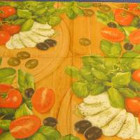 5 Servietten / Motivservietten / Tomaten / Mozzarella / Basilikum / Oliven  Essen / Speisen / E 3 Bild 2