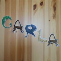 Türbuchstaben als Aufkleber fürs Kinderzimmer | Namensschild Tiere | ABC Wandtattoo oder Türschild | Alphabet Bild 8