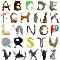 Türbuchstaben als Aufkleber fürs Kinderzimmer | Namensschild Tiere | ABC Wandtattoo oder Türschild | Alphabet Bild 9