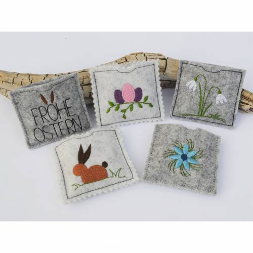ITH Stickdatei Schokohülle kleine Schokohülle Ostern 5 Motive