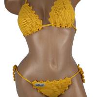Bikini Damen gehäkelt mais-gelb Häkelbikini Spezialgarn Bild 1