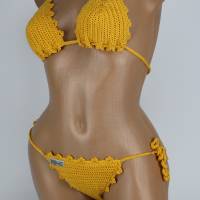 Bikini Damen gehäkelt mais-gelb Häkelbikini Spezialgarn Bild 2