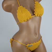 Bikini Damen gehäkelt mais-gelb Häkelbikini Spezialgarn Bild 3