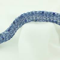 Lapislazuli-Armband gestrickt aus mitternachtsblauem Draht mit Magnetverschluss - Drahtschmuck von bcd manufaktur Bild 2
