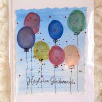 Glückwunschkarte, Aquarell, Luftballons Bild 1