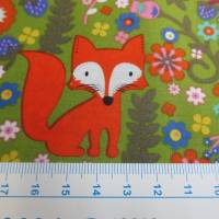 Baumwolle Waldtiere, Fuchs im Wald grün Oeko-Tex Standard 100(1m /7,00€) Bild 3