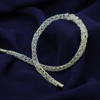 Bergkristall-Silberdraht-Collier gestrickt - mit Magnetverschluss - bcd manufaktur Bild 1
