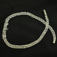 Bergkristall-Silberdraht-Collier gestrickt - mit Magnetverschluss - bcd manufaktur Bild 2
