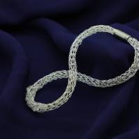 Bergkristall-Silberdraht-Collier gestrickt - mit Magnetverschluss - bcd manufaktur Bild 6