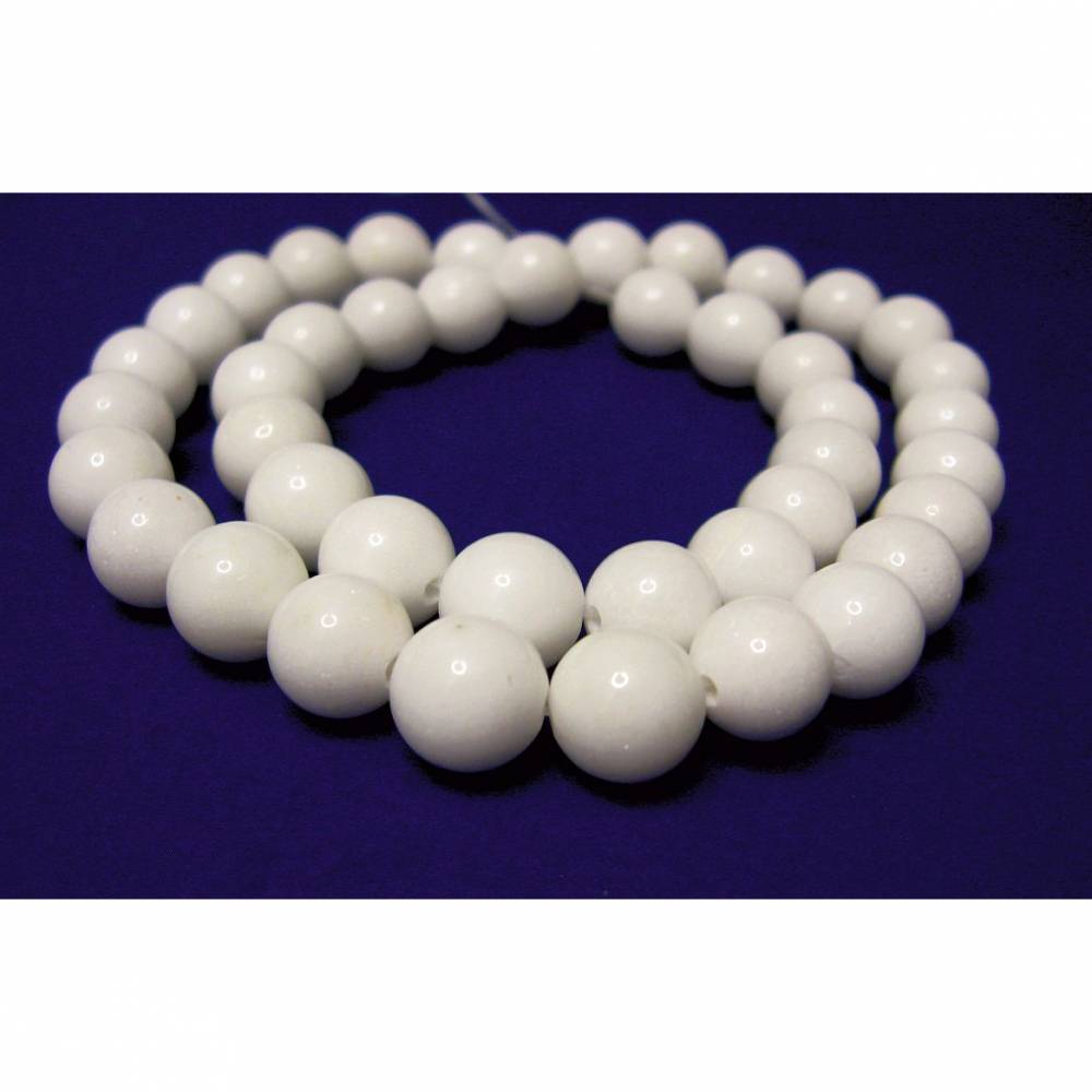 1 Strang weiße Jade violett Perlen 4mm