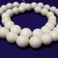 Jade Strang, Perlen gebohrt rund 10 mm Weiß, Kette Weiß, Edelstein Kugel Strang zur Schmuckherstellung Kette, Armband Bild 1