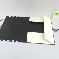 Notenmappe für 32,5 x 24 cm, Mappe mit Klappen, schwarz, Füllhöhe 3 cm, handgefertigt Bild 5