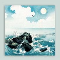 Kojima Island - Meer - Berge - Landschaft - Japanische Kunst - Leinwandbild - Vintage Bilder - Holzschnitt - abstrakt Bild 2