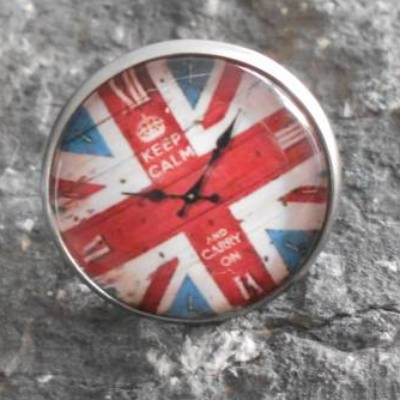 England  GB versilbert    Cabochon Rund Ring  