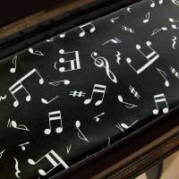 Tastenläufer für Klavier Musik schwarz mit weißen Noten Keyboard Piano Tastaturabdeckung Klavierabdeckung Bild 2