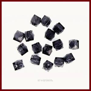 50  facettierte  Acryl Spacer Perlen,Kubus, Würfel,schwarz transparent 10x10mm (3/8 "x 3/8") Bild 1