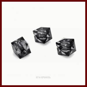 50  facettierte  Acryl Spacer Perlen,Kubus, Würfel,schwarz transparent 10x10mm (3/8 "x 3/8") Bild 2