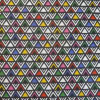 11,00 EUR/m Stoff - Baumwolle retro, kleine Dreiecke bunt / Gummy Bild 1
