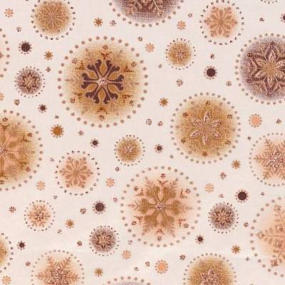 Deko-Stoff Eisblume Braun-Kupfer