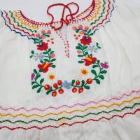 Vintage, ungarische Tracht, Mädchenkleid, handgestickt, Kalocsa, Unikat, Kleinkind, Alter ca. 3-4 Jahre, Bild 4