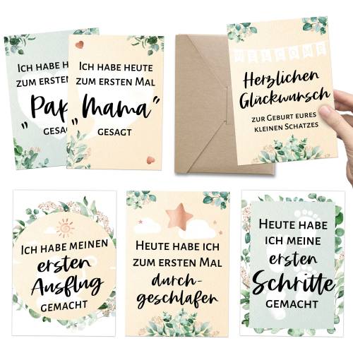Meilensteinkarten GEBURT: 30+1 Foto- und Erinnerungs-Karten