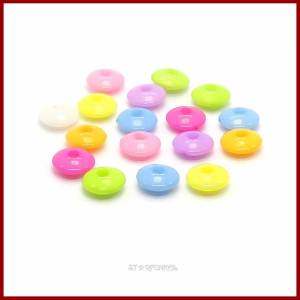 50 Rondelle  Zwischenperlen Spacer Linsen Abakus Perlen 12x6mm  Pastell-Farbmix, Acryl Bild 1