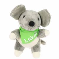 Kuscheltier Maus grau 16cm mit Namen am Halstuch - Personalisierte Schmusetiere für Jungen und Mädchen Bild 2