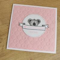 Individualisierbare Glückwunschkarte zur Geburt "Tierbabys" aus der Manufaktur Karla Bild 7