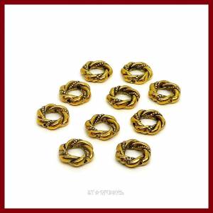 10  Spacer Ringe geschlossen, gedreht, 10mm, antik vergoldet Bild 1